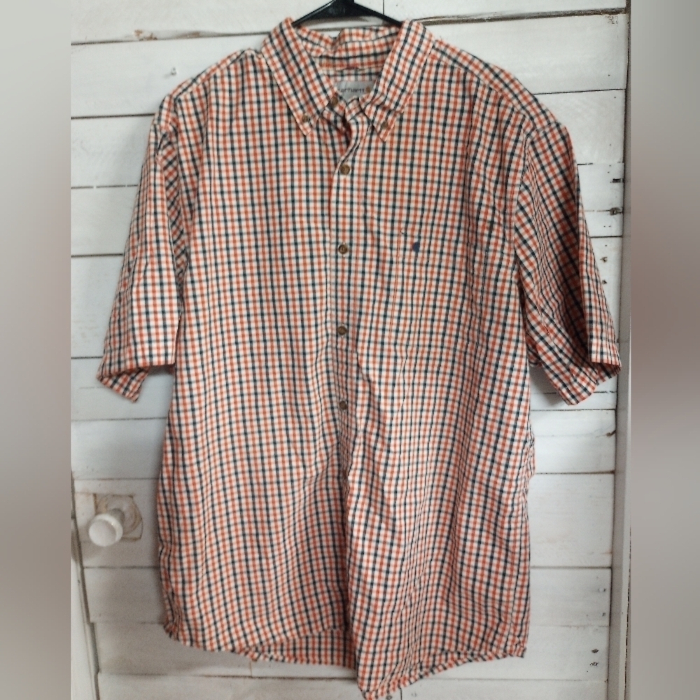 Carhartt Men’s XL Plaid Button Down Shirt Short Sleeve Casual Workwear
